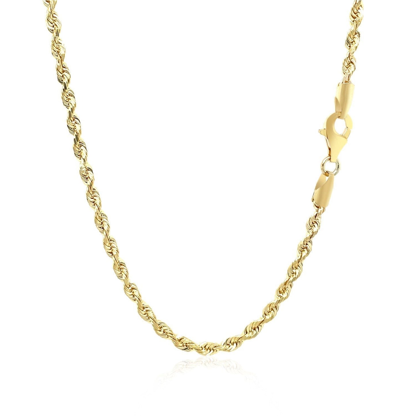 2.75mm 10k Yellow Gold Solid Diamond Cut Rope Chain Bids.com