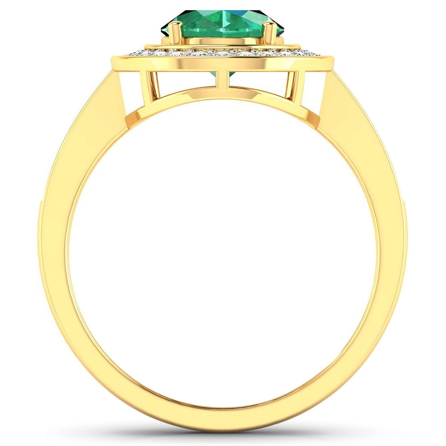 1.87 Carat Genuine Zambian Emerald and White Diamond 14K Yellow Gold Ring Bids.com