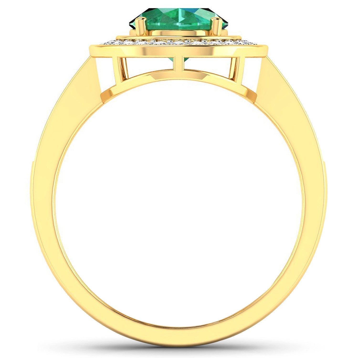 1.87 Carat Genuine Zambian Emerald and White Diamond 14K Yellow Gold Ring Bids.com