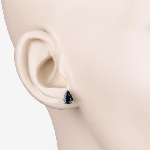 1.60 Carat Genuine Blue Sapphire 10K White Gold Earrings Bids.com