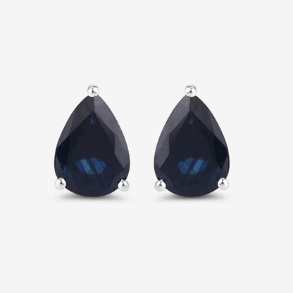 1.60 Carat Genuine Blue Sapphire 10K White Gold Earrings Bids.com