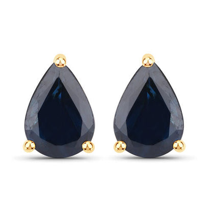 1.60 Carat Genuine Blue Sapphire 10K Yellow Gold Earrings Bids.com
