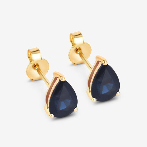 1.60 Carat Genuine Blue Sapphire 10K Yellow Gold Earrings Bids.com
