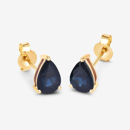 1.60 Carat Genuine Blue Sapphire 10K Yellow Gold Earrings Bids.com
