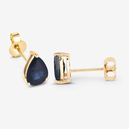 1.60 Carat Genuine Blue Sapphire 10K Yellow Gold Earrings Bids.com