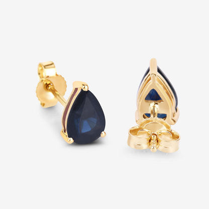 1.60 Carat Genuine Blue Sapphire 10K Yellow Gold Earrings Bids.com