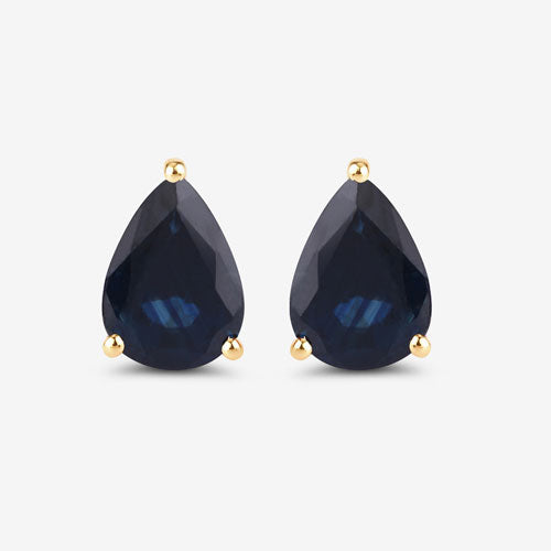 1.60 Carat Genuine Blue Sapphire 10K Yellow Gold Earrings Bids.com