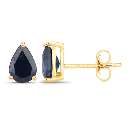 1.60 Carat Genuine Blue Sapphire 10K Yellow Gold Earrings Bids.com