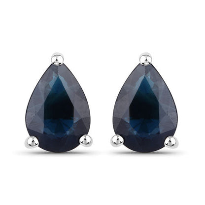 1.60 Carat Genuine Blue Sapphire 14K White Gold Earrings Bids.com