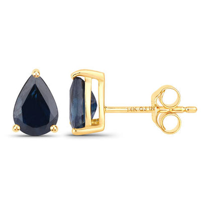 1.60 Carat Genuine Blue Sapphire 14K Yellow Gold Earrings Bids.com