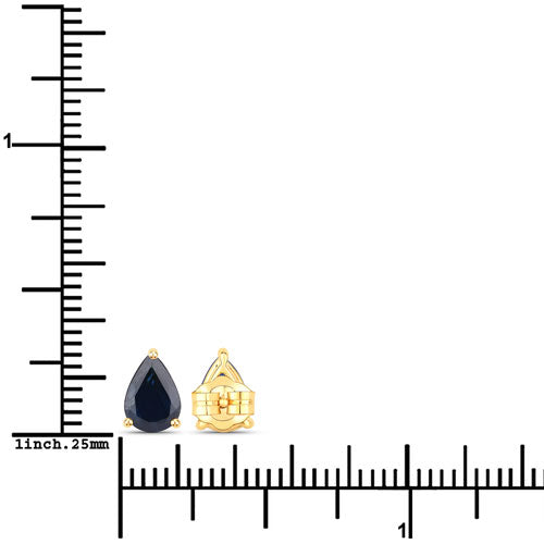 1.60 Carat Genuine Blue Sapphire 14K Yellow Gold Earrings Bids.com