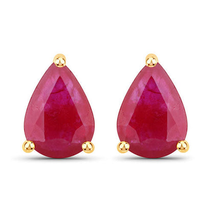 1.60 Carat Genuine Ruby 10K Yellow Gold Earrings Bids.com
