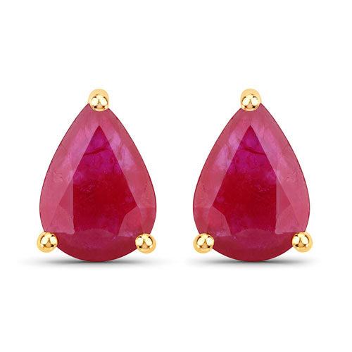 1.60 Carat Genuine Ruby 10K Yellow Gold Earrings Bids.com