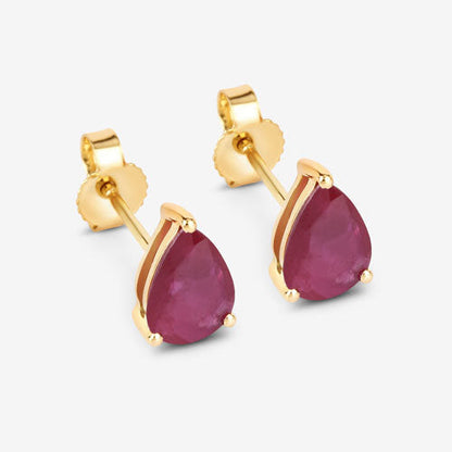 1.60 Carat Genuine Ruby 10K Yellow Gold Earrings Bids.com