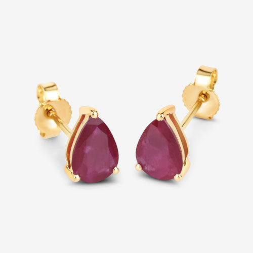 1.60 Carat Genuine Ruby 10K Yellow Gold Earrings Bids.com