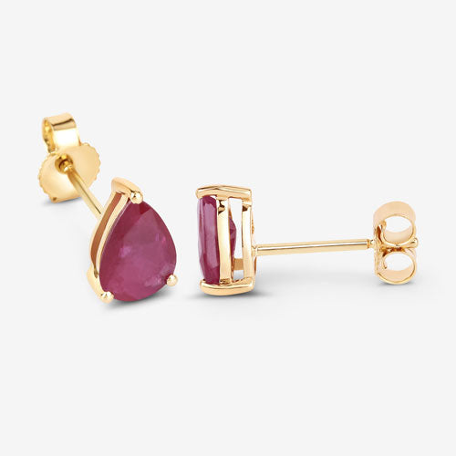 1.60 Carat Genuine Ruby 10K Yellow Gold Earrings Bids.com