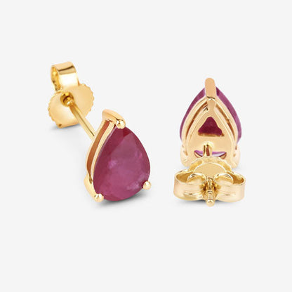 1.60 Carat Genuine Ruby 10K Yellow Gold Earrings Bids.com