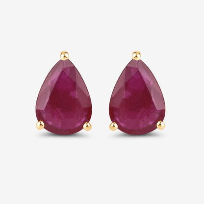 1.60 Carat Genuine Ruby 10K Yellow Gold Earrings Bids.com