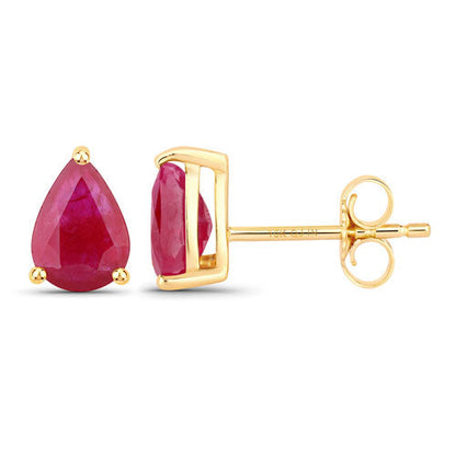 1.60 Carat Genuine Ruby 10K Yellow Gold Earrings Bids.com