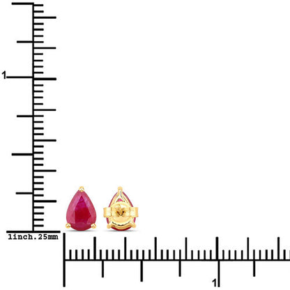 1.60 Carat Genuine Ruby 10K Yellow Gold Earrings Bids.com