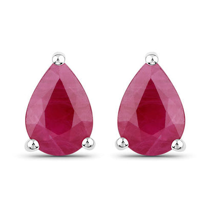 1.60 Carat Genuine Ruby 14K White Gold Earrings Bids.com