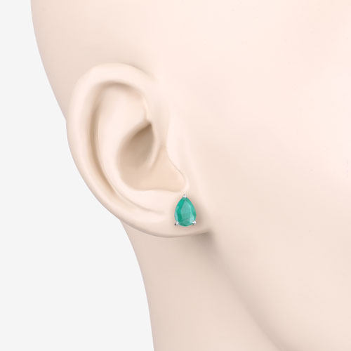 1.30 Carat Genuine Zambian Emerald 10K White Gold Earrings Bids.com