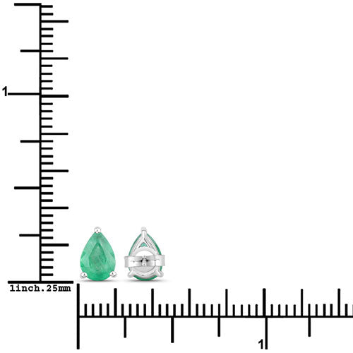 1.30 Carat Genuine Zambian Emerald 10K White Gold Earrings Bids.com