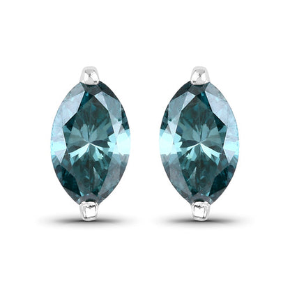 0.69 Carat Genuine Blue Diamond 14K White Gold Earrings Bids.com