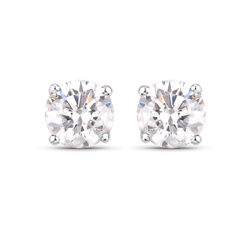 0.54 Carat Genuine White Diamond 14K White Gold Earrings Bids.com