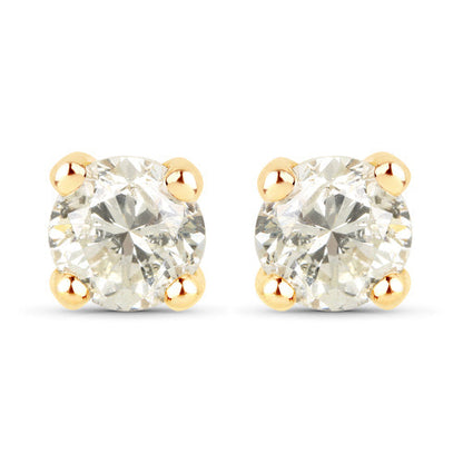 1.01 Carat Genuine LB Diamond 14K Yellow Gold Earrings Bids.com