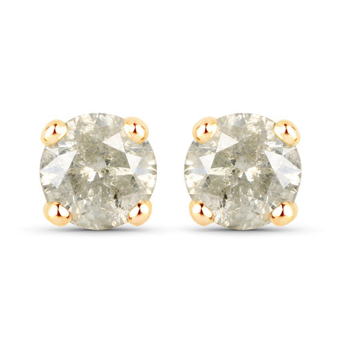 1.16 Carat Genuine LB Diamond 14K Yellow Gold Earrings Bids.com
