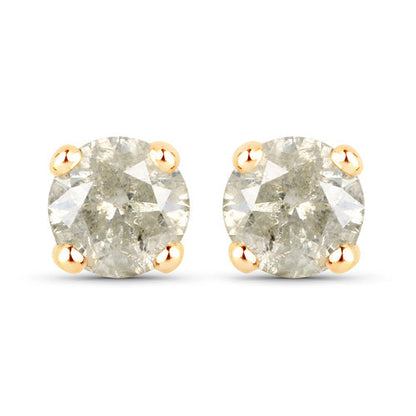 1.16 Carat Genuine LB Diamond 14K Yellow Gold Earrings Bids.com