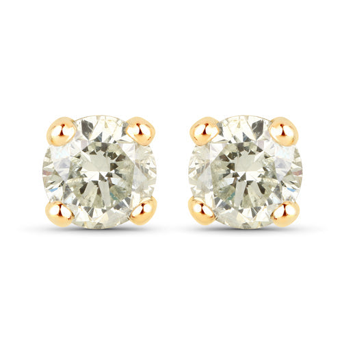 0.86 Carat Genuine LB Diamond 14K Yellow Gold Earrings Bids.com