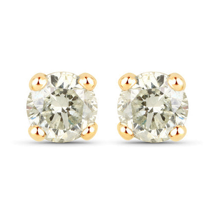 0.86 Carat Genuine LB Diamond 14K Yellow Gold Earrings Bids.com