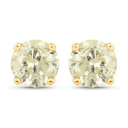 1.12 Carat Genuine LB Diamond 14K Yellow Gold Earrings Bids.com
