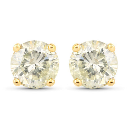 1.24 Carat Genuine LB Diamond 14K Yellow Gold Earrings Bids.com