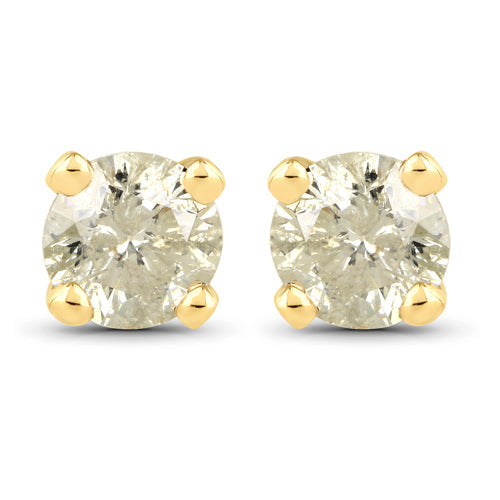 0.92 Carat Genuine LB Diamond 14K Yellow Gold Earrings Bids.com