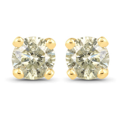 0.92 Carat Genuine LB Diamond 14K Yellow Gold Earrings Bids.com