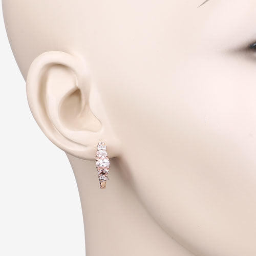 1.32 Carat Genuine Morganite and White Topaz .925 Sterling Silver Earrings Bids.com