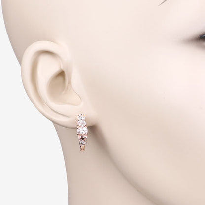1.32 Carat Genuine Morganite and White Topaz .925 Sterling Silver Earrings Bids.com