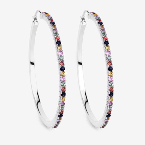 2.24 Carat Genuine Multi Sapphire .925 Sterling Silver Earrings Bids.com
