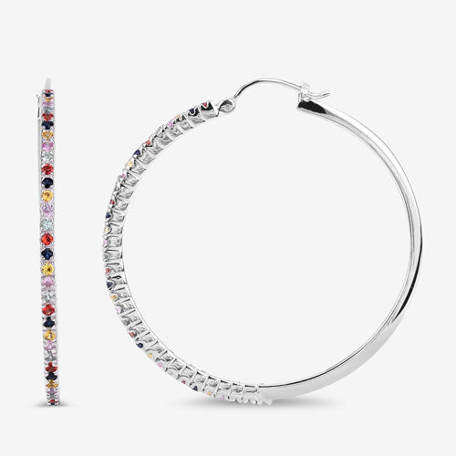 2.24 Carat Genuine Multi Sapphire .925 Sterling Silver Earrings Bids.com