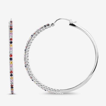 2.24 Carat Genuine Multi Sapphire .925 Sterling Silver Earrings Bids.com