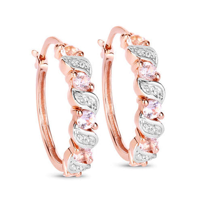 0.98 Carat Genuine Morganite and White Topaz .925 Sterling Silver Earrings Bids.com