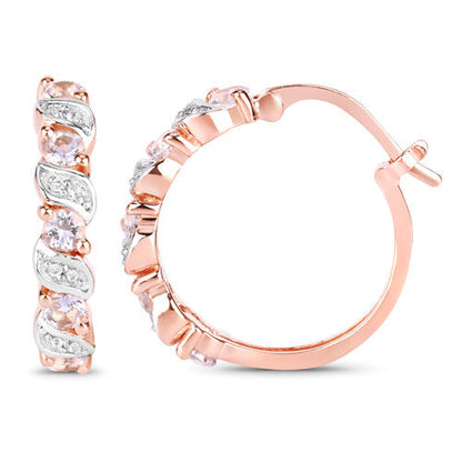0.98 Carat Genuine Morganite and White Topaz .925 Sterling Silver Earrings Bids.com