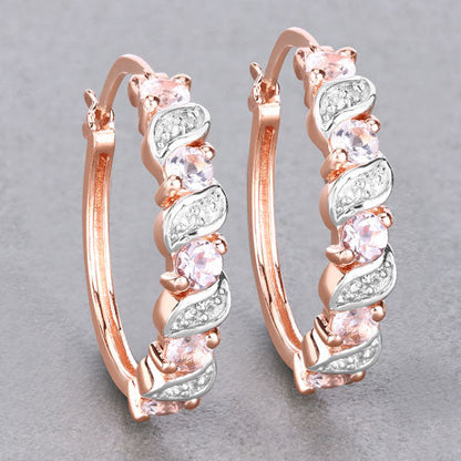 0.98 Carat Genuine Morganite and White Topaz .925 Sterling Silver Earrings Bids.com
