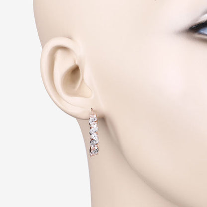 0.98 Carat Genuine Morganite and White Topaz .925 Sterling Silver Earrings Bids.com
