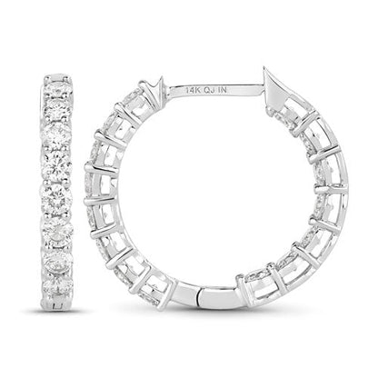 2.04 Carat Genuine Lab Grown Diamond 14K White Gold Earrings Bids.com