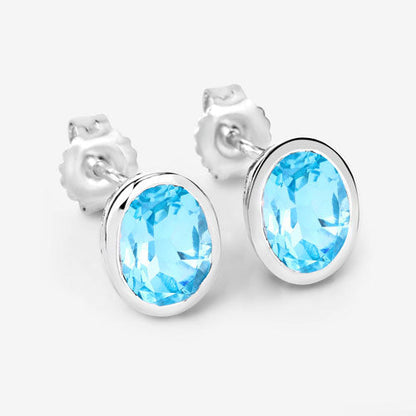4.00 Carat Genuine Swiss Blue Topaz .925 Sterling Silver Earrings Bids.com
