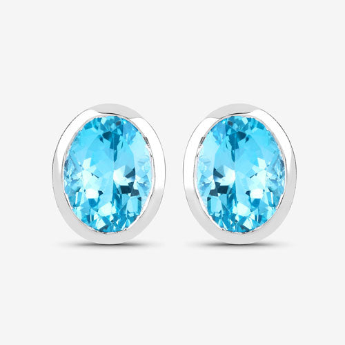 4.00 Carat Genuine Swiss Blue Topaz .925 Sterling Silver Earrings Bids.com